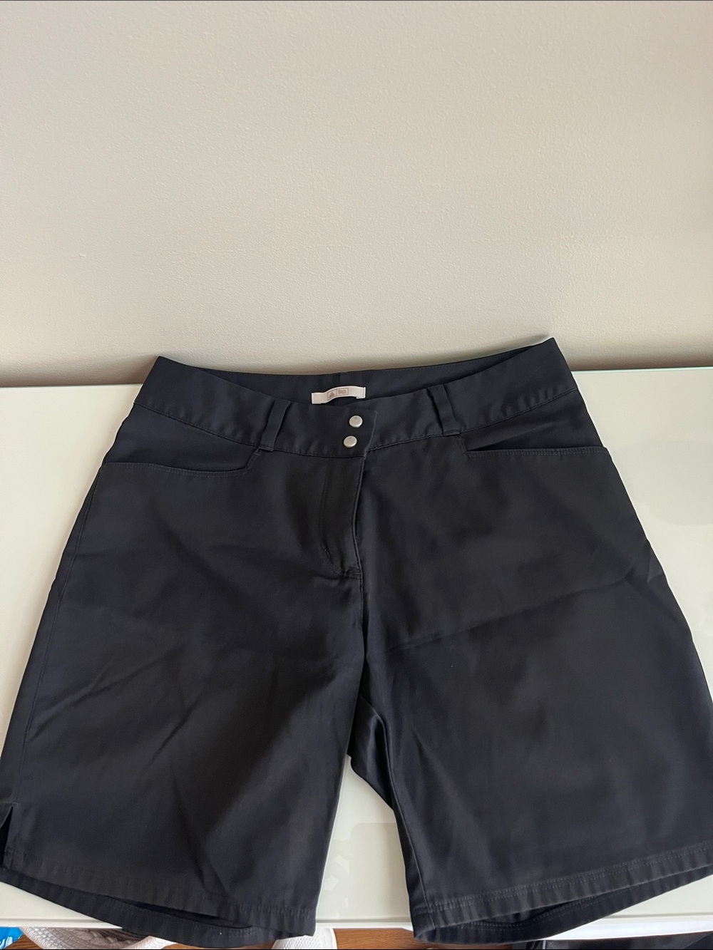 adidas Black Women's Bermuda Shorts with Snap Waist